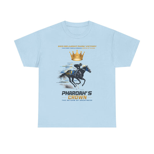 American Pharoah “Pharoah’s Crown” T-Shirt (2015 Belmont Park • Triple Crown)